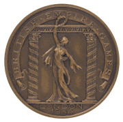 1934 2nd BRITISH EMPIRE GAMES IN LONDON, Participation Medal "British Empire Games/London/1934", bronze, 44mm diameter.