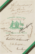 THE AUSTRALIAN CRICKET TEAM IN SOUTH AFRICA 1935-36 Attractively framed display comprising an Official Programme for the Tour signed on the front by all 14 players including Victor Richardson (Captain), Stan McCabe (VC), Bill Brown, Jack Fingleton, Clarri - 2