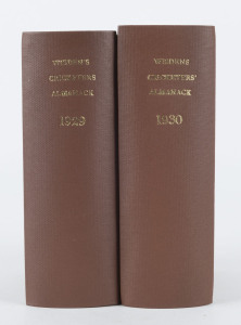 1929 WISDEN'S ALMANACK rebound in hardcover preserving the original front cover and the 1930 edition rebound in hardcover without original covers. (2)