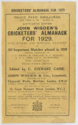 1929 WISDEN'S ALMANACK rebound in hardcover preserving the original front cover and the 1930 edition rebound in hardcover without original covers. (2) - 2