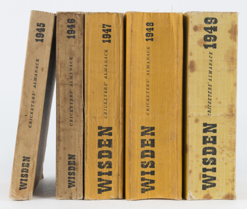 1945 - 1949 WISDEN'S ALMANACKS, all original linen covers. (5). Mixed condition.