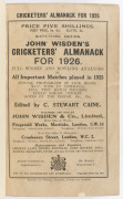 1926 - 28 WISDEN'S ALMANACKS, rebound in hard covers; the first preserving the original covers. (3). - 2