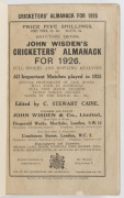 1926 - 28 WISDEN'S ALMANACKS, rebound in hard covers; the first preserving the original covers. (3). - 4