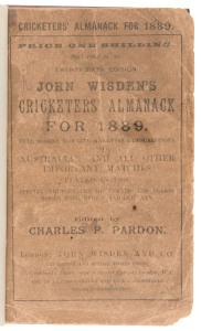 1889 WISDEN'S ALMANACK, hardcover rebound preserving the original covers.