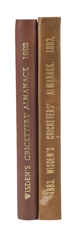 1882 & 1883 WISDEN'S ALMANACKS, hardcover rebinds without original covers. (2).