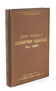 1884 WISDEN'S ALMANACK, publisher's rebind in hard covers, without its original covers or adverts. Ex. SYDNEY H. PARDON Memorial Library.