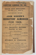 1905 WISDEN'S ALMANACK, rebound into hard covers preserving the original soft covers and advertisements. - 2