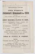 1909 & 1910 WISDEN'S ALMANACKS, rebound into hard covers preserving most of the advertisements. (2). - 3