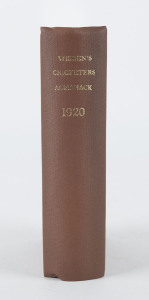 1920 WISDEN'S ALMANACK, rebound into hard covers retaining the advertisement and original soft covers.