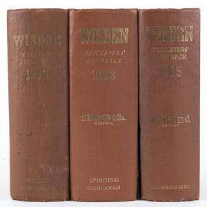 1956, 1963 & 1965 WISDEN'S ALMANACKS, original hard cover editions. (3).