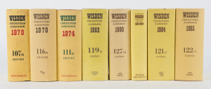 WISDEN'S ALMANACKS: Hard cover editions with dust jackets for 1970, 1974, 1979, 1982, 1984, 1985 & 1990. Also "An Index to WIsden Cricketers' Almanack 1864 - 1984". (Total: 8 vols.).