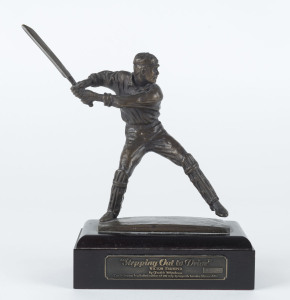 "Stepping Out to Drive" a bronze statuette of Victor Trumper, by Frederic Whitehouse, #014 of a limited edition of 500. Height: 21cm.