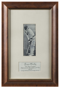 GEORGE HEADLEY: A signed picture of Headley in his batting stance. Framed & glazed, overall 44 x 29cm.George Headley [1909 - 1983] represented the West Indies in 22 Tests between 1929 amd 1953. He made 2,190 runs at an average of 60.83.