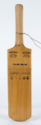 AUSTRALIA in SOUTH AFRICA - 1966 A cut-down Crockett Super Driver bat (45cm long) signed by Australian team including Simpson, McKenzie, Vievers, Lawry, Hawke, Connolly and Booth, as well as eleven South Africans including Goddard, Pollock, Van der Merwe, - 2