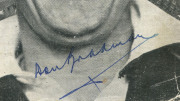 AUSTRALIA in ENGLAND - 1948 "The Story of Test Cricket - ENGLAND v AUSTRALIA" 28pp with photographs, articles, etc. [1948; Published by Cedric Day, W.D.S., 20 Sheet Street, Windsor, Berks.) signed to the front cover by Australia's Captain, Don Bradman and - 2