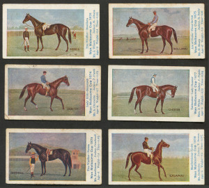 1906 Sniders & Abrahams "Australian Racehorses" (horizontal backs, Melbourne & Sydney cup winners), complete set [56], some with foxing, odd crease/fault, generally good to very good.