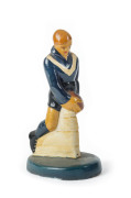 PLASTER FIGURINES: A set of the 12 VFL Clubs plus Victoria, hand-painted figurines, circa 1950s. Mixed condition. (13). - 3