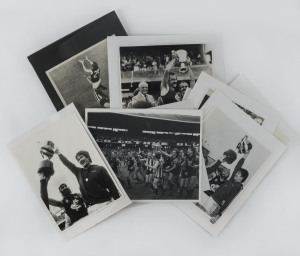 CARLTON: 1970s-80s collection of original b&w press photographs, many featuring Jesaulenko (including his famous mark), Bruce Doull, Mike Fitzgerald, John Nicholls, David Parkin, and others, mainly approx. 24 x 20cm. Also, a large pic of Nicholls in the r