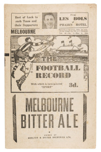 The Football Record: 1944 editions for the Home-and-Away Rounds 1, 3, 5, 7, 9, 10, 12, 14, 15, 16 and 17. (Total: 11). Mixed condition.