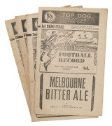 The Football Record: Special editions for the 1945 1st Semi-Final (North Melbourne v Carlton); the 2nd Semi-Final (South Melbourne v Collingwood) lacking covers; the Final (Collingwood v Carlton) and the Grand Final (South v Carlton). (Total: 4). Mixed co - 2