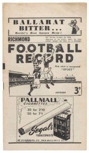 The Football Record: 1948 editions for the Home-and-Away Rounds 1, 2, 3, 4, 5, 6, 8, 9, 11, 12, 15, 16 and 18. (Total: 13). Mixed condition.