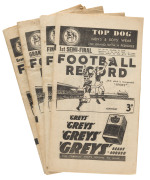 The Football Record: Special editions for the 1948 1st Semi-Final (Collingwood v Footscray); the [Prelim] Final (Melbourne v Collingwood) page 17/18 torn; the Grand Final (Essendon v Melbourne) and the Grand Final Replay (Essendon v Melbourne. (Total: 4). - 2