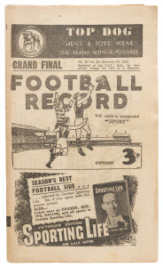 The Football Record: 1949 editions for the Home-and-Away Rounds 2, 3, 4, 5, 6, 7, 9, 10, 11, 12, 14, 15, 16 and 17. (Total: 14). Mixed condition.