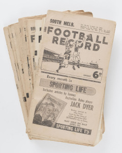 The Football Record: 1952 editions for the Home-and-Away Rounds 1, 2, 3, 4, 5, 6, 7, 9, 10, 13, 14, 15 and 18. (Total: 13). Mixed condition.