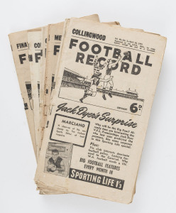 The Football Record: 1953 editions for the Home-and-Away Rounds 1, 8, 10, 11, 12 (2 different), 13, 14, 15, 16, 17 together with the Special editions for the 2nd Semi-Final (Geelong v Collingwood) and the [Prelim] Final (Footscary v Geelong). (Total: 13).
