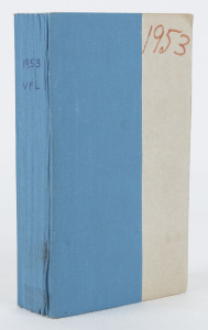 A Collingwood supporter's bound set of 1953 Football Records, comprising Collingwood's Home-and-Away matches for Rounds 1, 2, 4, 7, 8, 9, 10, 11, 12 (2 different - split round), 13, 14, 15, 16, 17 & 18. Also, the Special editions for the 2nd Semi-Final (G