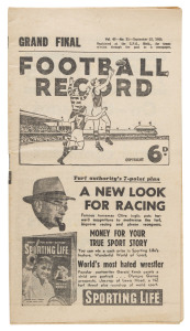 The Football Record: Special editions for the 1956 2nd Semi-Final (Melbourne v Collingwood); the [Prelim.] Final (Collingwood v Footscray) and the Grand Final (Collingwood v Melbourne). (Total: 3). Mixed condition.