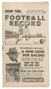 The Football Record: Special editions for the 1956 2nd Semi-Final (Melbourne v Collingwood); the [Prelim.] Final (Collingwood v Footscray) and the Grand Final (Collingwood v Melbourne). (Total: 3). Mixed condition.