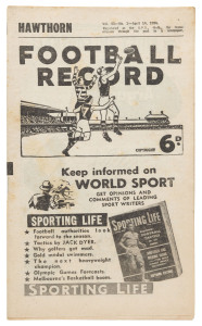 The Football Record: 1956 editions for the Home-and-Away Rounds, mainly featuring Collingwood: 1, 2, 3, 4, 5, 6, 7, 8, 9, 10 (2 split round), 11, 12, 13, 14, 15, 16, 17 and 18. (Total: 19). Mixed condition. Collingwood finished the Home-and-Away Season in Second position on the ladder, with 13 wins and 5 losses.