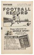 The Football Record: 1956 editions for the Home-and-Away Rounds, mainly featuring Collingwood: 1, 2, 3, 4, 5, 6, 7, 8, 9, 10 (2 split round), 11, 12, 13, 14, 15, 16, 17 and 18. (Total: 19). Mixed condition. Collingwood finished the Home-and-Away Season in