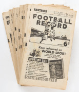 The Football Record: 1956 editions for the Home-and-Away Rounds, mainly featuring Collingwood: 1, 2, 3, 4, 5, 6, 7, 8, 9, 10 (2 split round), 11, 12, 13, 14, 15, 16, 17 and 18. (Total: 19). Mixed condition.&nbsp;Collingwood finished the Home-and-Away Season in - 2