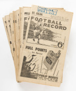 The Football Record: 1957 editions for the Home-and-Away Rounds, mainly featuring Collingwood: 1, 2, 3, 4, 5, 6, 7, 8, 9, 10, 11, 12, 13, 14, 15, 16, 17 and 18. (Total: 18). Mixed condition.&nbsp;Collingwood finished the Home-and-Away Season in Fifth position - 2