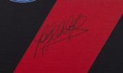JOBE WATSON (Essendon): Essendon captain's signed guernsey presented on mounted display, two images beneath, one showing Watson with his 2012 Brownlow Medal,&nbsp;plus a metal plaque detailing his career highlights; overall 70x101cm. - 2