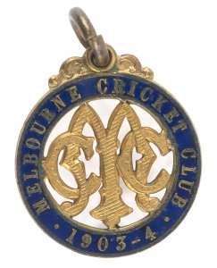 MELBOURNE CRICKET CLUB: 1903-4 Membership badge, No.103; made by Stokes.