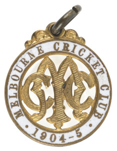 MELBOURNE CRICKET CLUB, 1904-5 membership badge, made by Stokes, No.677.