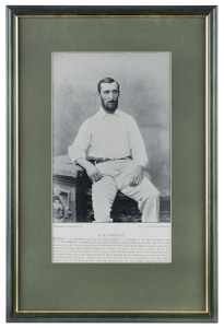 VANITY FAIR CRICKET PRINTS: set of six prints by Spy (Sir Leslie Ward), comprising English players "Scotton", "Lord Harris" & "P.F Warner" and Australian players "Hugh Trumble", "H.Graham" & "T.W. Garrett; all framed & glazed , overall 31x48cm.