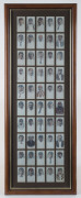 1926-93 selection of sets all mounted, framed & glazed comprising John Player & Son 1926 'Caricatures by "RIP"' (50, Cat &pound;100), County Print Services '1960s Test Cricketers' (25) & 1993 'Australian Test Cricketers' (25), also a faded set of 50 cards showi - 2