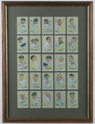 1926-93 selection of sets all mounted, framed & glazed comprising John Player & Son 1926 'Caricatures by "RIP"' (50, Cat &pound;100), County Print Services '1960s Test Cricketers' (25) & 1993 'Australian Test Cricketers' (25), also a faded set of 50 cards showi - 3