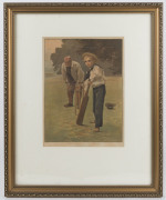 Selection of cricket-themed prints including "Fuller Pilch playing for Kent against Sussex, 1837", "Victor Trumper" print from a photograph taken by George Beldam showing Trumper's strokeplay, Chevallier Taylor 1905 print of Warwick Armstrong (Australian - 2