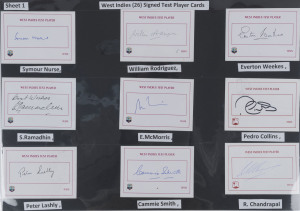 WEST INDIES TEST CRICKETERS: 1947-1984 era signed 'Test Player' cards (26), noting Ron Headley, Everton Weekes, Michael Holding, Courtney Walsh, Joel Garner and Seymour Nurse.