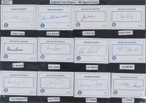 ENGLISH TEST CRICKETERS: 1940s-2000s playing era signed 'Test Player' cards (80), noting Alec Bedser, Devon Malcolm, Graham Gooch, Nasser Hussain, Brian Close, Alan Knott, John Snow, Derek Underwood, Ray Illingworth & Tony Greig.