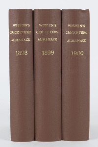 1898, 1899 & 1900 WISDEN'S ALMANACKS, rebound into hard covers without original wrappers and some advertisements. (3 vols.)