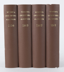 1901 - 1904 WISDEN'S ALMANACKS, rebound into hard covers without original wrappers and some advertisements. (4 vols.)