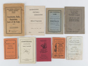 FOOTBALL ASSOCIATION HANDBOOKS (NON-VICTORIAN): with SOUTH AUSTRALIA 1933 "Australian Rules" issued by Australian Broadcasting Commission", 1933 & 1936 Barossa & Light Football Association handbooks, 1946 "Our National Game" handbook, 1970 SANFL "Laws of