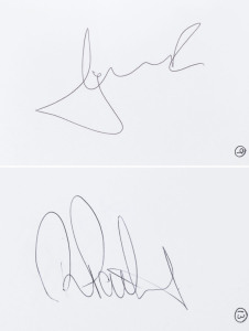 AUTOGRAPH BOOKS: 1996-2002 group of dated notebooks (5) with c.340 signatures of club & Test Match players noting Joel Garner, Sunil Gavaskar, Graeme Pollock, Michael Holding, Shane Warne, Adam Gilchrist, Shoaib Akhtar, Barry Richards, Tom Graveney, Jeff Thompson, Brian Statham, Mark & Steve Waugh, Fred Trueman, Gary Sobers, Godfey Evans, David Boon & Ian Botham; also a few cricket enthusiasts autographs noting Sir Tim Rice & journalist Henry Blofeld. (5 notebooks)