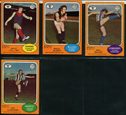 1970-75 Scanlens "Footballers" array with many duplicates comprising 1970 [62], 1972 [42], 1973 Series A [13] & Series B [6], 1974 [9, incl. 2 checklists], 1975 [5, incl 3 checklists], condition fair to VF. (137) - 6